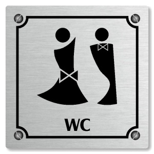 WC společné, 118x118mm, stříbrná, Kansas